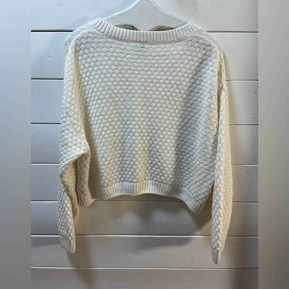H&M DIVIDED – Cream Knit Cropped Cardigan – Size L - Picture 6 of 9
